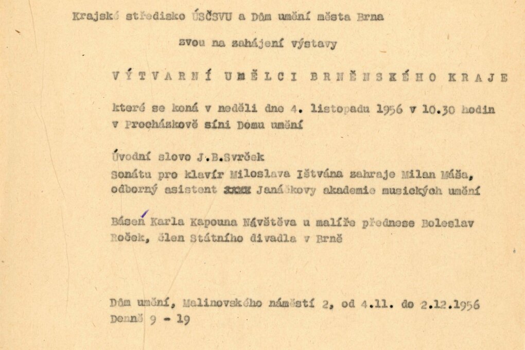 Výtvarní umělci brněnského kraje. Šestá členská výstava